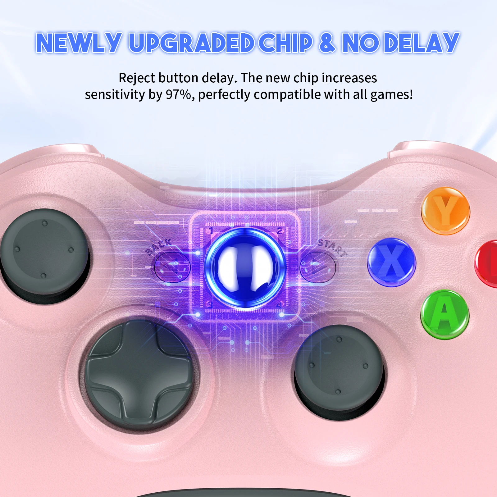 Controlador de mando para Xbox 360/360 Slim Joypad Joystick Compatible con Xbox 360/360 Slim y Pc Joystick de 6 ejes con doble vibración - imagen 3