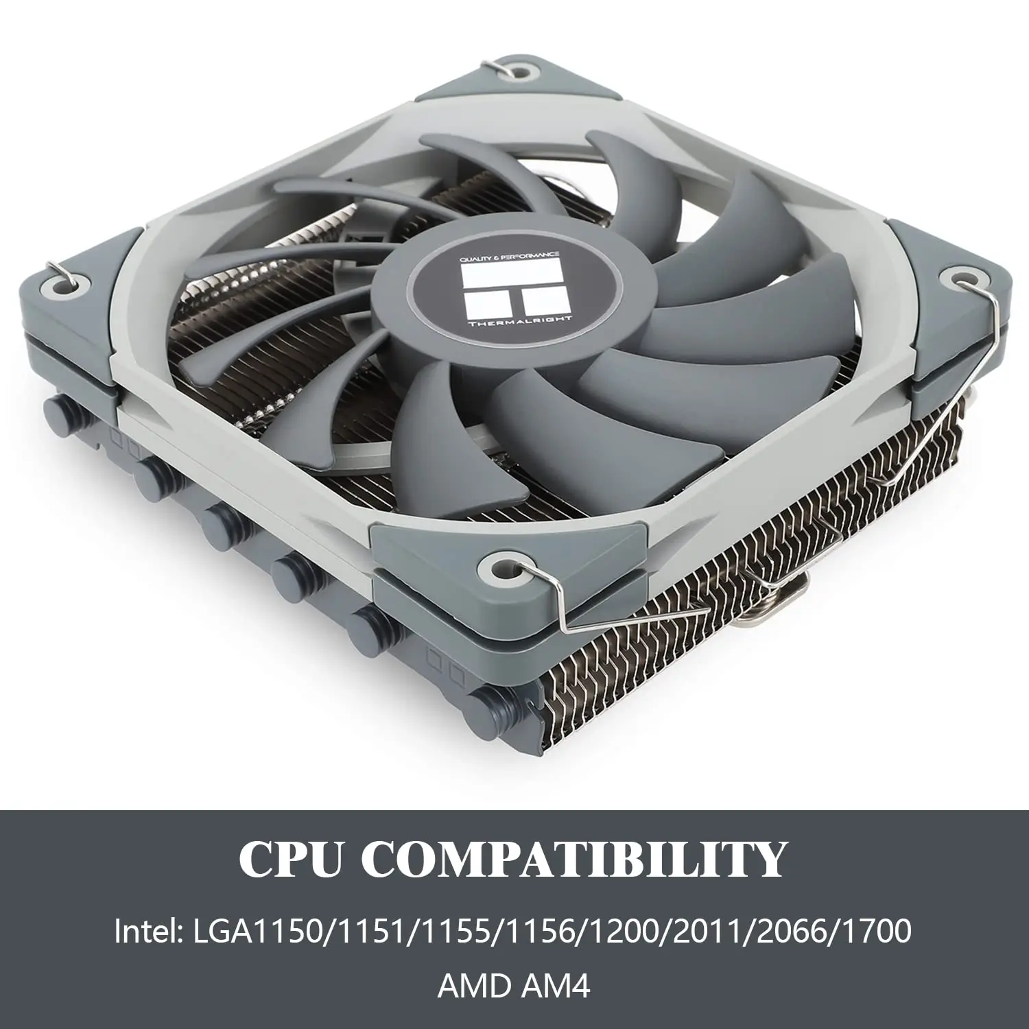 Enfriador de aire de CPU de bajo perfil, AXP120-X67 termalderecha con ventilador PWM de 120mm, 6 tubos de calor para AMD AM4 Intel LGA 1700 115X 1200 2011 2066 - imagen 2