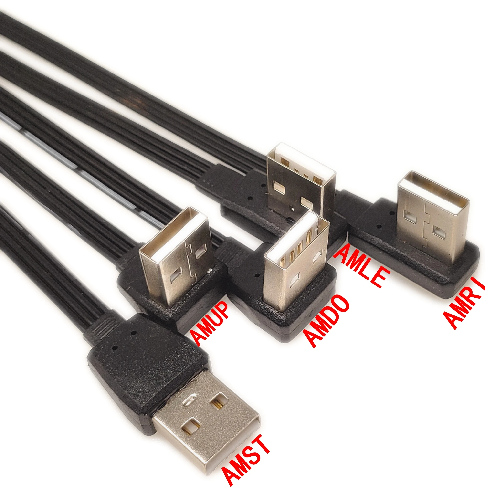 Enchufe USB 2.0 plano a Mini USB BIS inferior izquierdo derecho en ángulo 90 °   Cable 0,2 m 0,3 m 0,5 m 1m para Cámara MP4 Tablet - imagen 5