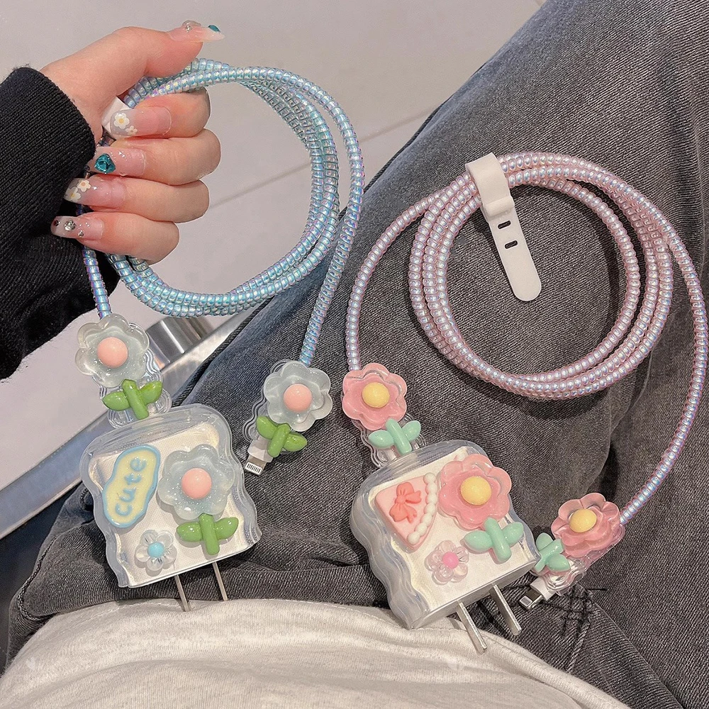 Funda protectora de Cable de cargador de Iphone para iPhone 15, 14, 13 Pro Max, 18W, 20W, funda para cabezal de cargador de UE y EE. UU., protección enrolladora de Cable