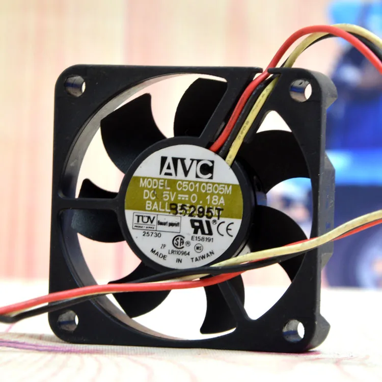 Ventilador de refrigeración silencioso AVC Qi Hong 5010 DC5V 0.18A C5010B05M 5CM, cable de bola Doble - imagen 3