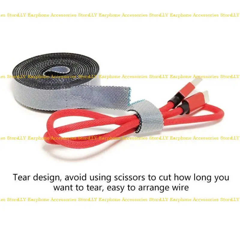 462E Cable almacenamiento doméstico para portavoz del escritorio ordenado Organizador Clips cable 1 metro cinta - imagen 2