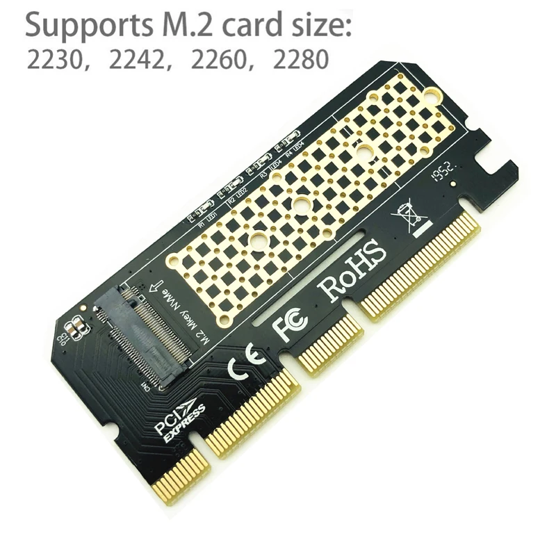 Adaptador M.2 NVME PCIE a M2, tarjeta de expansión LED NVME SSD M2 PCIE x16, Interfaz de ordenador, adaptador M.2 NVMe SSD a PCIE M.2 - imagen 4