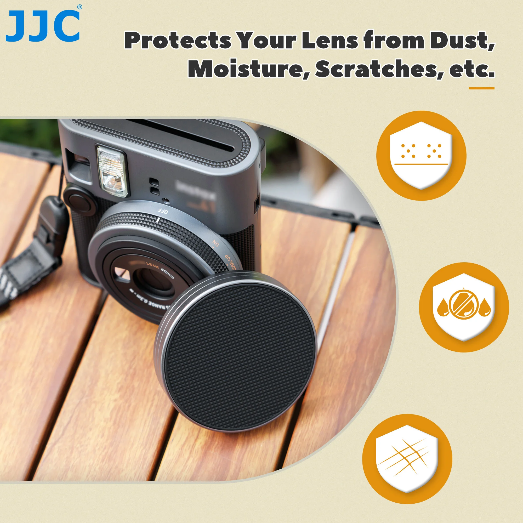 Tapa de lente Retro JJC para Fujifilm instax mini 41, cubierta de lente de cámara ligera de aluminio antipolvo y antiarañazos con EVA suave - imagen 3