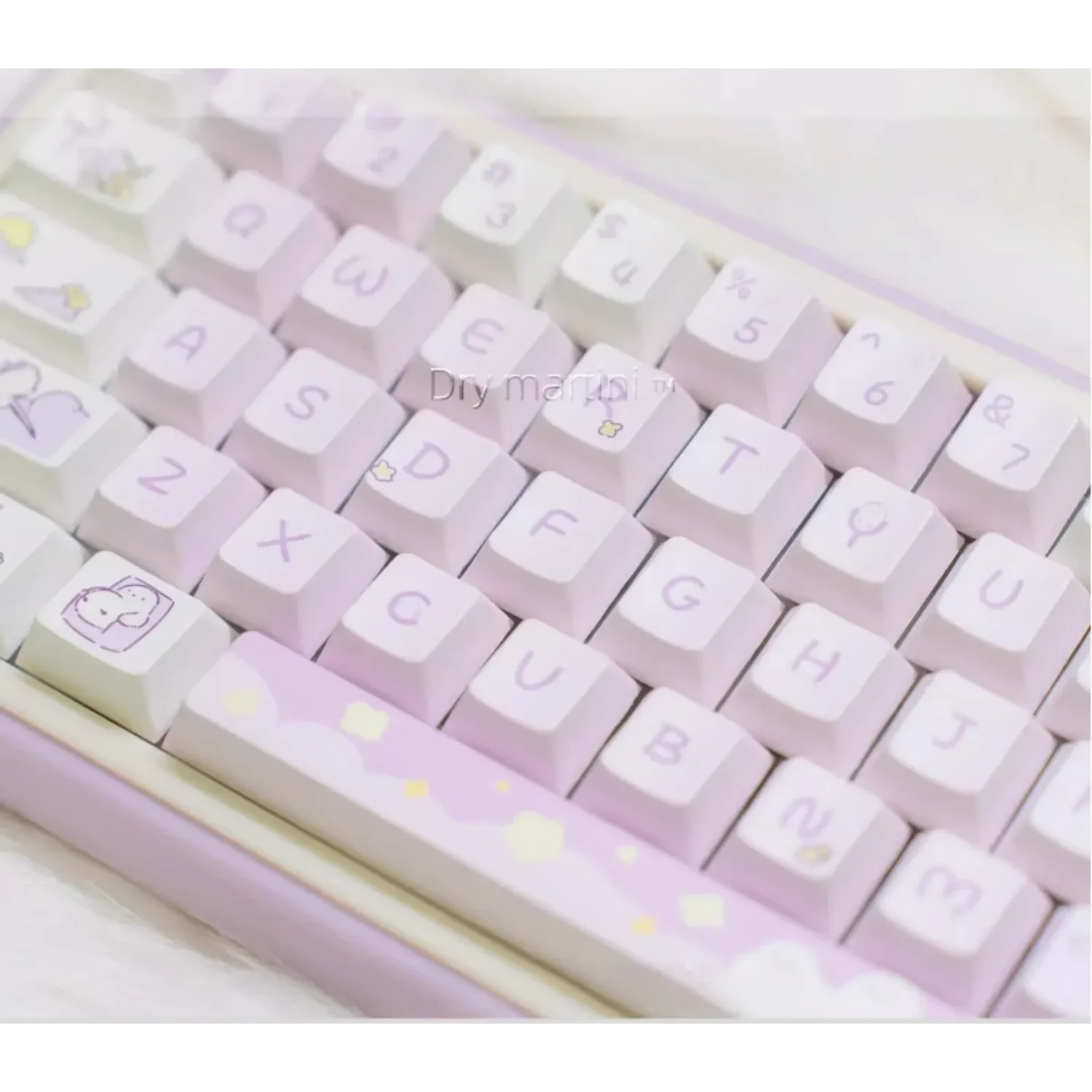 Teclas de color púrpura cremoso, teclas de cereza, PBT, 93 teclas personalizadas, bonitos Teclados mecánicos adaptables, 60/80/87/98/104/108 - imagen 3