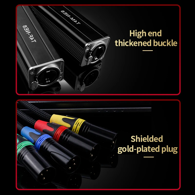 Convertidor de red RJ45 CAT5 con blindado a 4 canales 3 pines XLR conector macho/hembra Cable receptor de red múltiple para altavoz - imagen 2