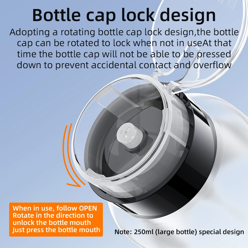 Botellas vacías de alcohol de 60/150/250ml, botella con bomba de prensa rellenable, dispensador transparente, contenedor de líquido, removedor, herramientas limpiadoras, accesorio - imagen 4