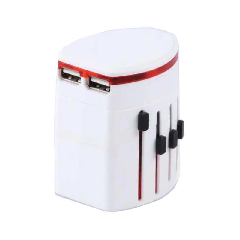 Cargador de viaje USB Dual Universal, convertidor de energía internacional en todo el mundo, enchufe de pared de EE. UU., UE, Reino Unido, AU, adaptador de enchufes múltiples - imagen 2