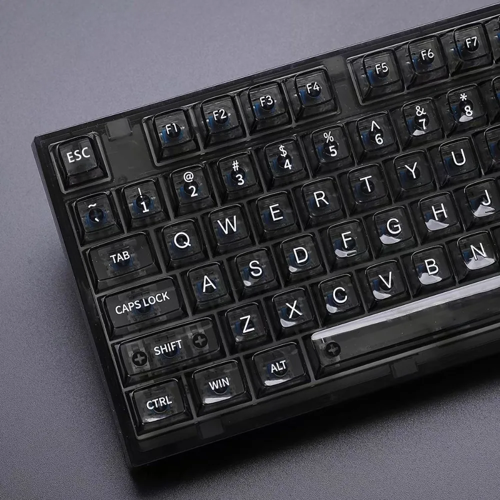 Teclas transparentes de cristal de hielo para PC, perfil MDA, juego completo de 132 teclas, eje magnético, tallado frontal, ergonómico, accesorio de juego, regalo - imagen 3