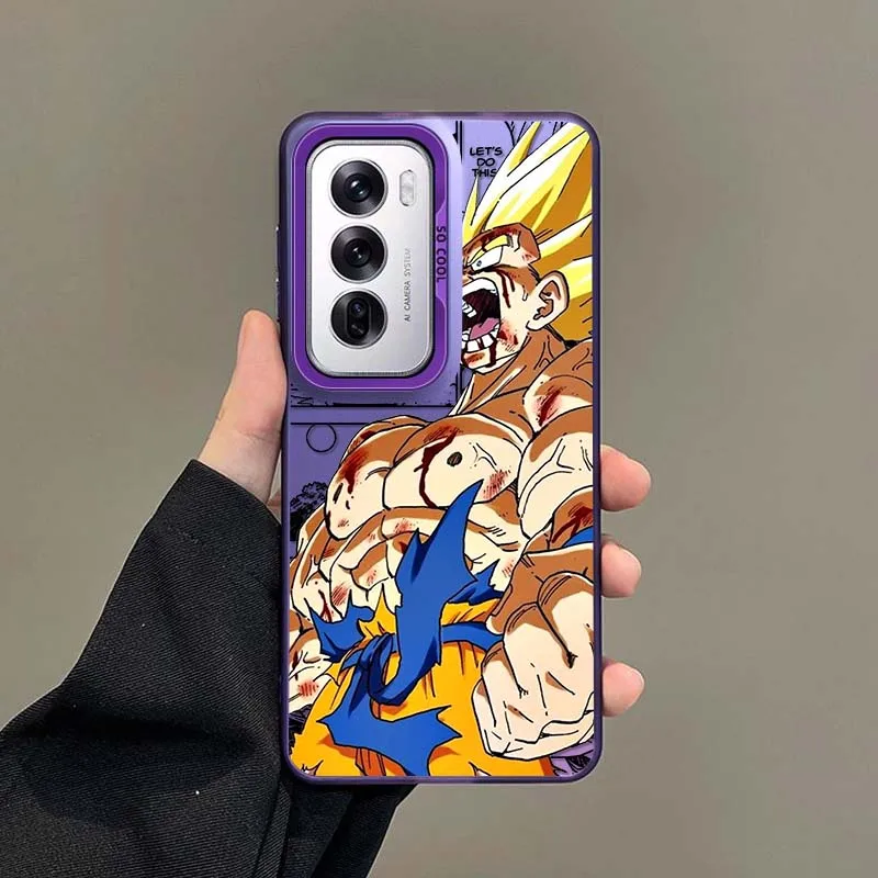 D-Dragon Ball Art Son Goku funda divertida para OPPO A98 A96 A95 A94 A79 A78 A77 A54 A55 funda de teléfono plateada colorida - imagen 4