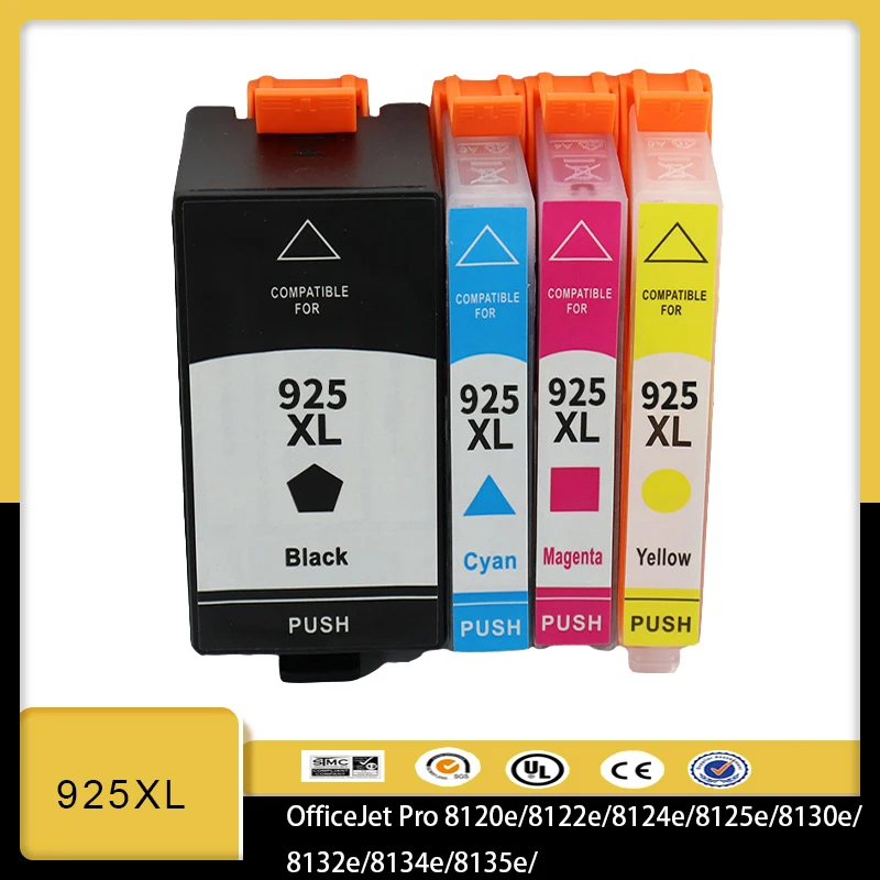 Cartucho de tinta compatible vilaxh 925 925XL 925 XL compatible con HP925 compatible con impresora de inyección de tinta HP Officejet Pro 8120