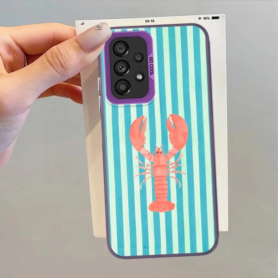 Marinc Life cangrejos langostas Cool Back funda de teléfono para Samsung Galaxy S23 S24 FE S23 S21 S25 S20 Plus S22 Note 20 Ultra - imagen 2