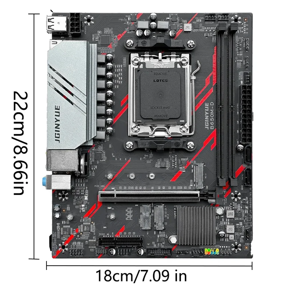 Juego de placa base JGINYUE AM5 B650 con Ryzen 7000-9000 DDR5 doble canal multiopción ARGB B650M-D NVME M2 Kit de placa base para juegos - imagen 5