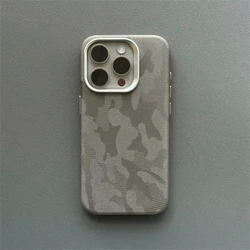Funda MagSafe de Cuero Camuflaje Antigolpes para iPhone 16 Pro