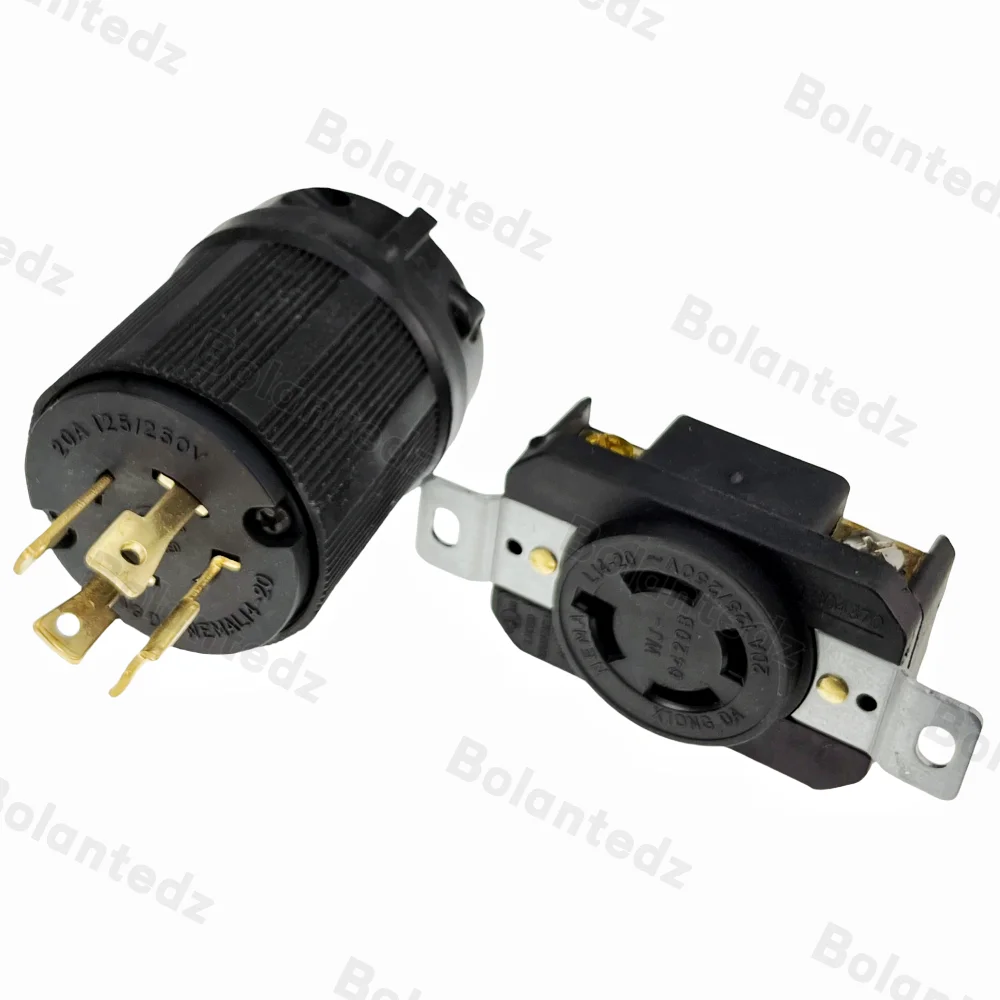 Negro UL 20A 250V NEMA L14-20P L14-20R US receptáculo bloqueado enchufe industrial Panel enchufe América 4 polos conector con cable