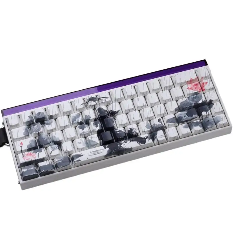 R53C Teclas flores lluvia resistentes desgaste con lado impreso para decoración teclados juegos - imagen 2