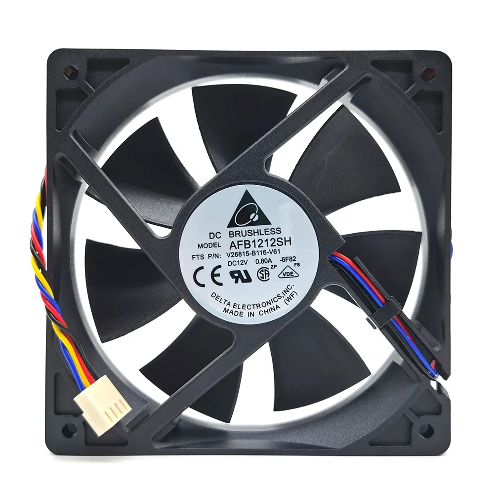 Ventilador de refrigeración para delta AFB1212SH, 4 pines, 12CM, 1225, 12025, 120x120x25mm, PWM, 4 cables, cc 12V, 0.80A, buena calidad