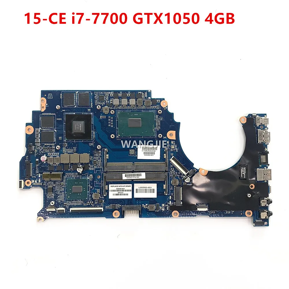 DAG3AAMBAE0 G3AA-placa base para ordenador portátil HP 15-ce002 15-CE 15T-CE 15-ce011dx, i7-7700 GTX1050, 4GB, 929483-601, 929483-001