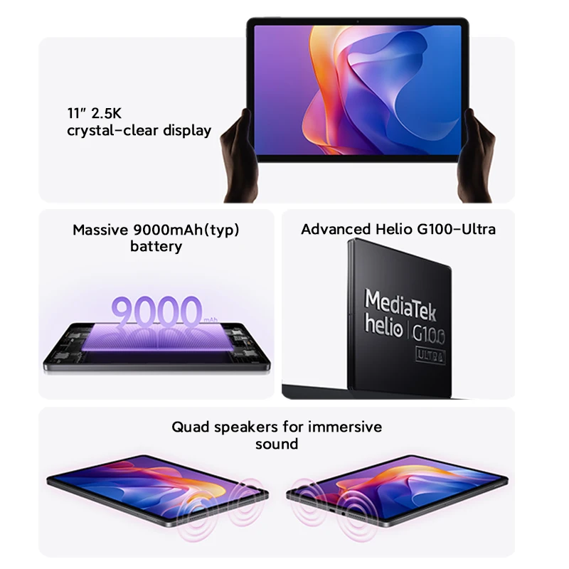 Versión Global Xiaomi Redmi Pad 2 Advanced Helio G100-Ultra 11 "2.5K pantalla cristalina 9000mAh batería 18W carga rápida - imagen 3