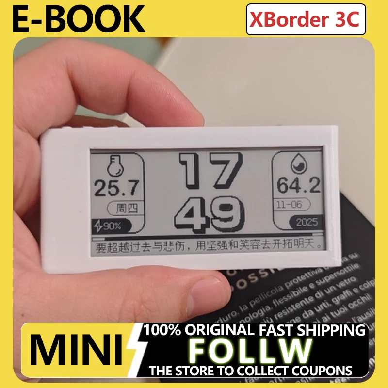 Lector de libros electrónicos Mini pantalla de tinta lector de palmas de 2,9 pulgadas retroiluminación papel electrónico personalizado 32GB portátil 296x128 píxeles tipo C lector