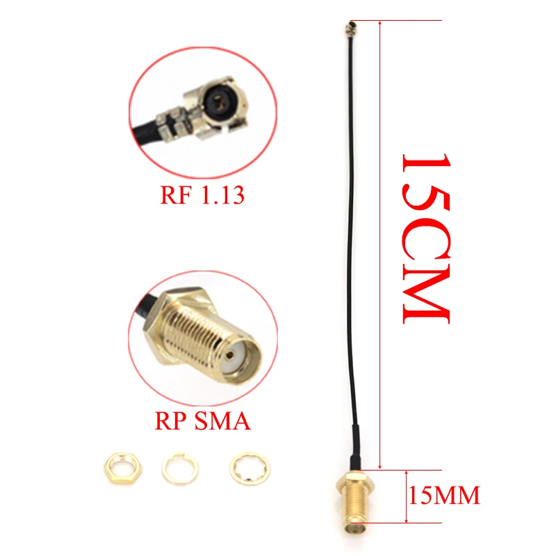 Antena 433MHz + IPX ufl. Cable Pigtail 1,13 Lora Lorawan 3dbi GSM Antenas 433 MHz Antena direccional Conector macho SMA - imagen 4
