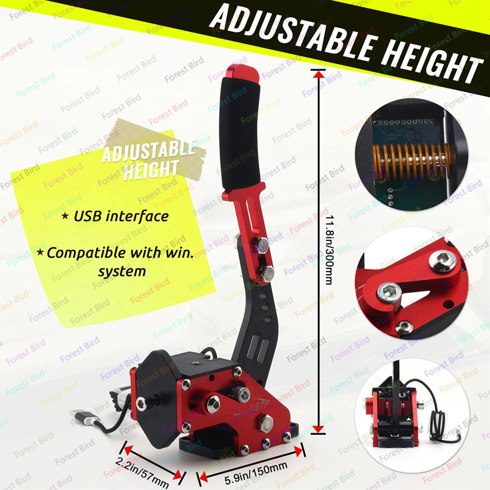 Sistema de freno de mano para juegos de carreras, dispositivo USB para Rally, Logitech G29/G27/G25 PC, Sensor Hall de 64 bits, SIM, T300, T500 - imagen 5