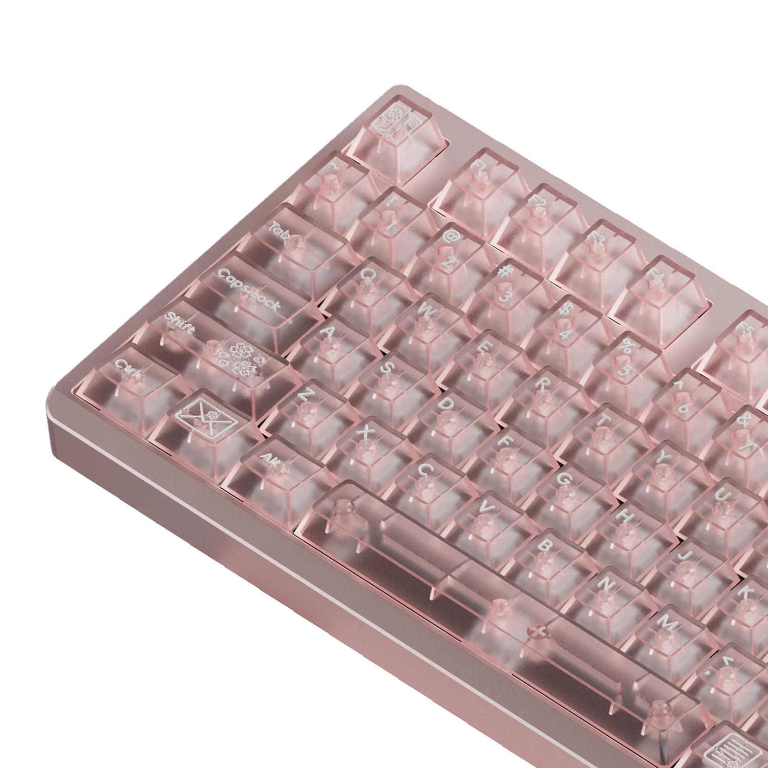 Idobao Sakura Cherry Keycaps Juego de teclas transparentes Pink Cute Keycap Teclas personalizadas para juegos de teclado mecánico - imagen 3