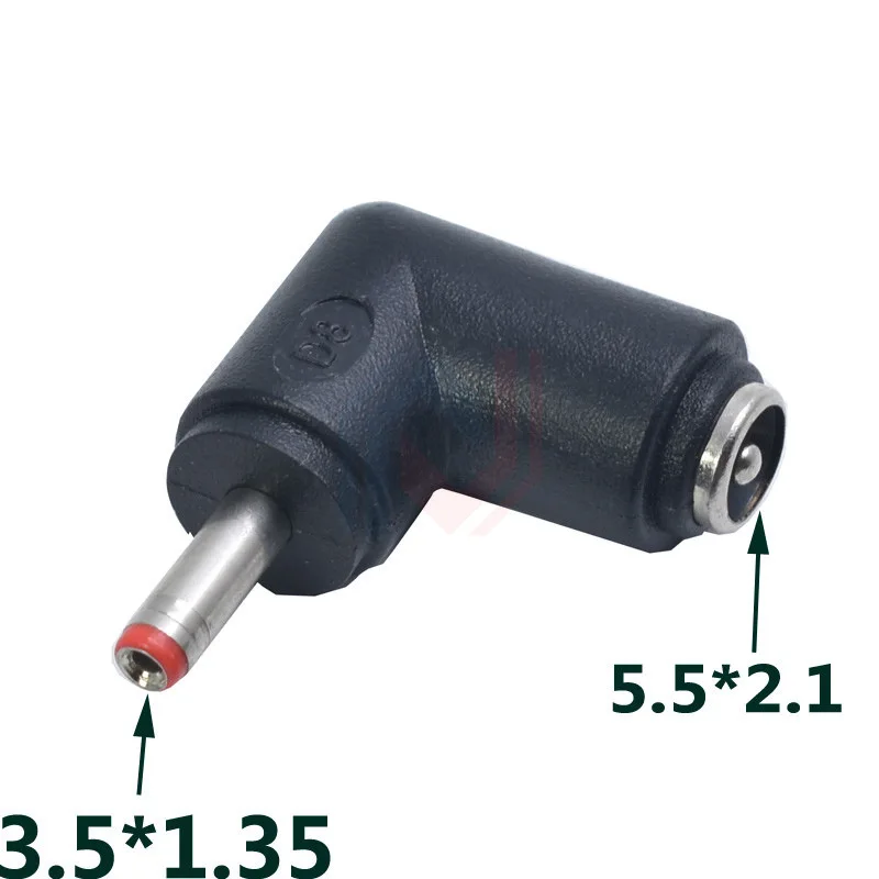 Adaptador de corriente Jack hembra DC 5,5x2,1 a conector DC macho de 90 grados 3,5x1,35/4,0x1,7/5,5x2,1/5,5x2,5/6,3x3,0/6,0x4,4mm - imagen 2