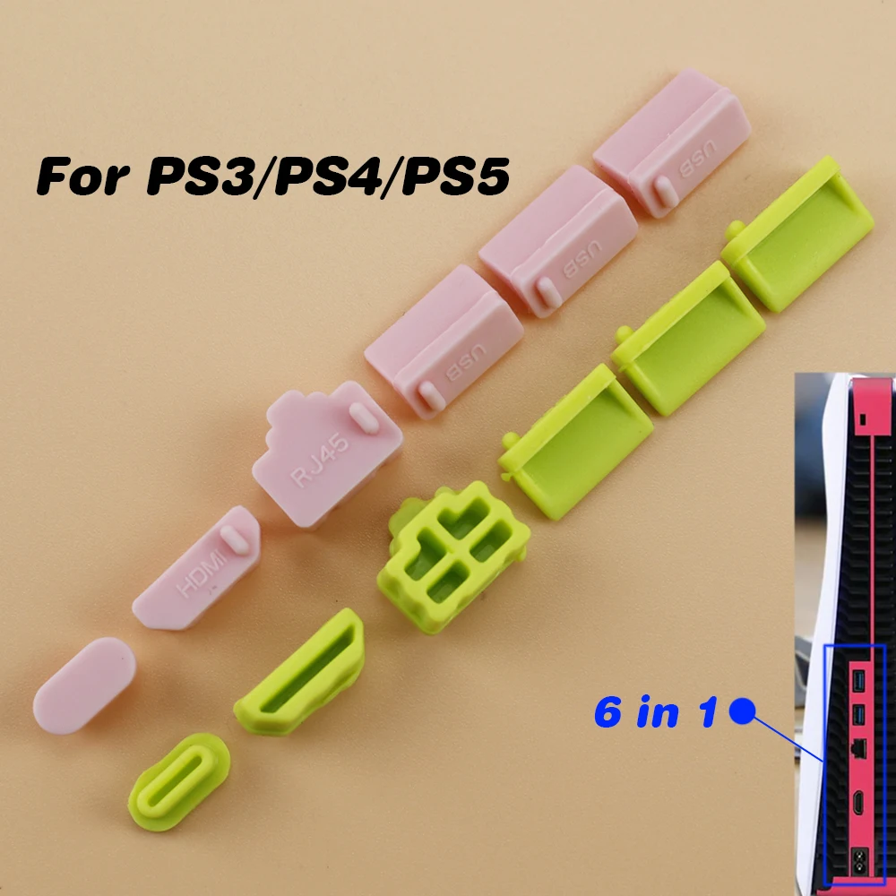 1 Juego de tapones antipolvo de silicona interfaz USB HDMI tapa antipolvo tapón de orificio para PS5 PS4/PlayStation 3 tapón de cubierta de consola de juegos - imagen 2