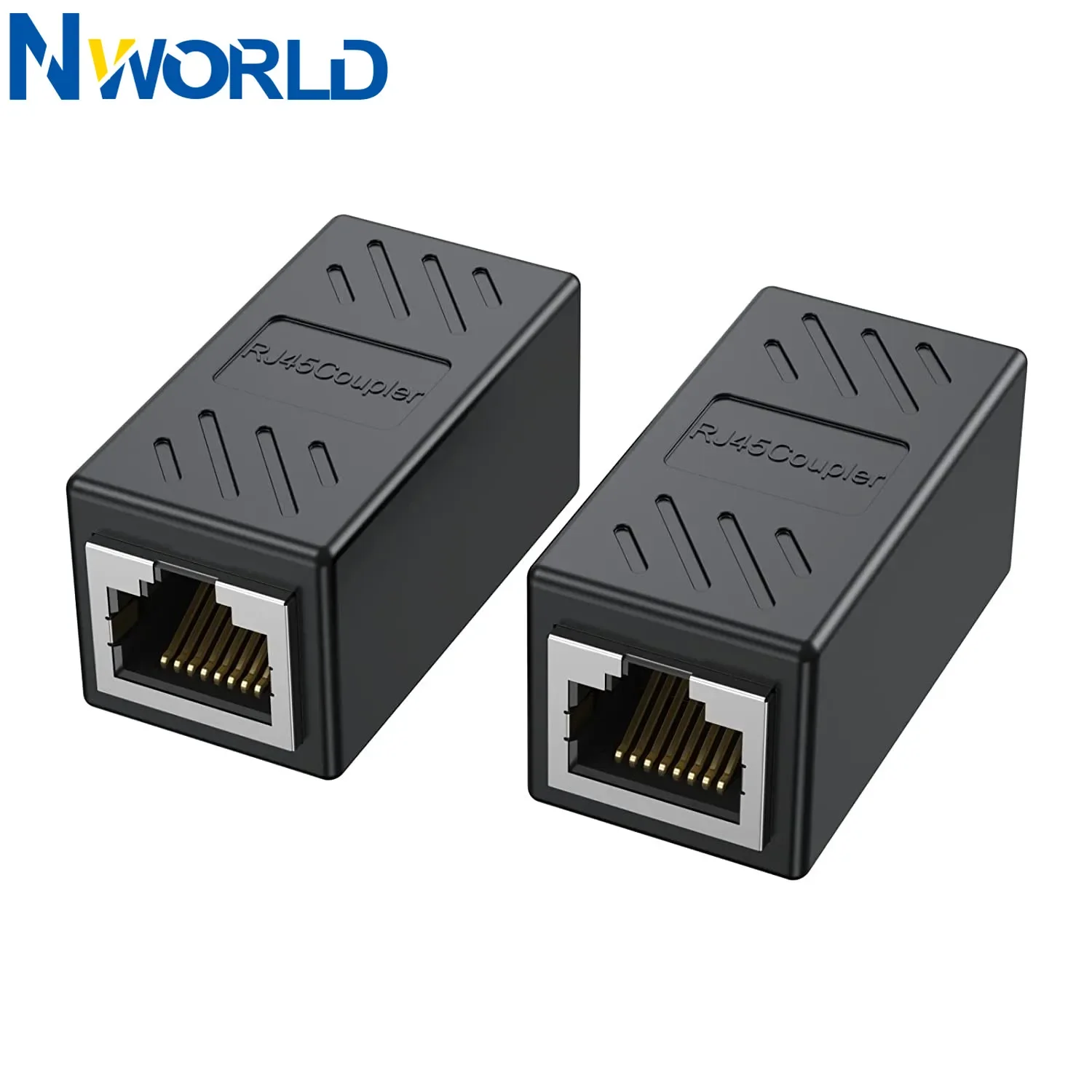 Acoplador de conector RJ45, Cable Ethernet LAN en línea Cat7/Cat6/Cat5e, adaptador extensor de Cable Ethernet, acoplador hembra negro, 2 uds.