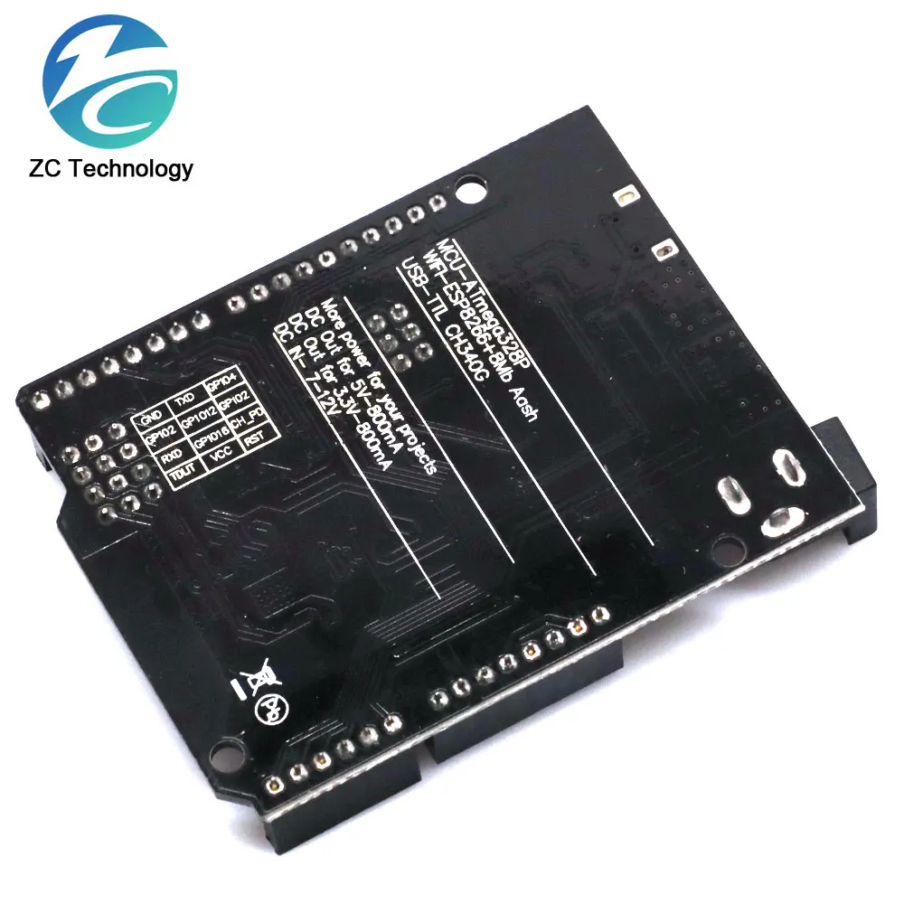 Placa de desarrollo UNO + WiFi R3 ATmega328P + ESP8266 CH340 (Memoria de 32Mb) 6V-9V USB-TTL CH340G para Arduino NodeMCU WeMos One - imagen 3
