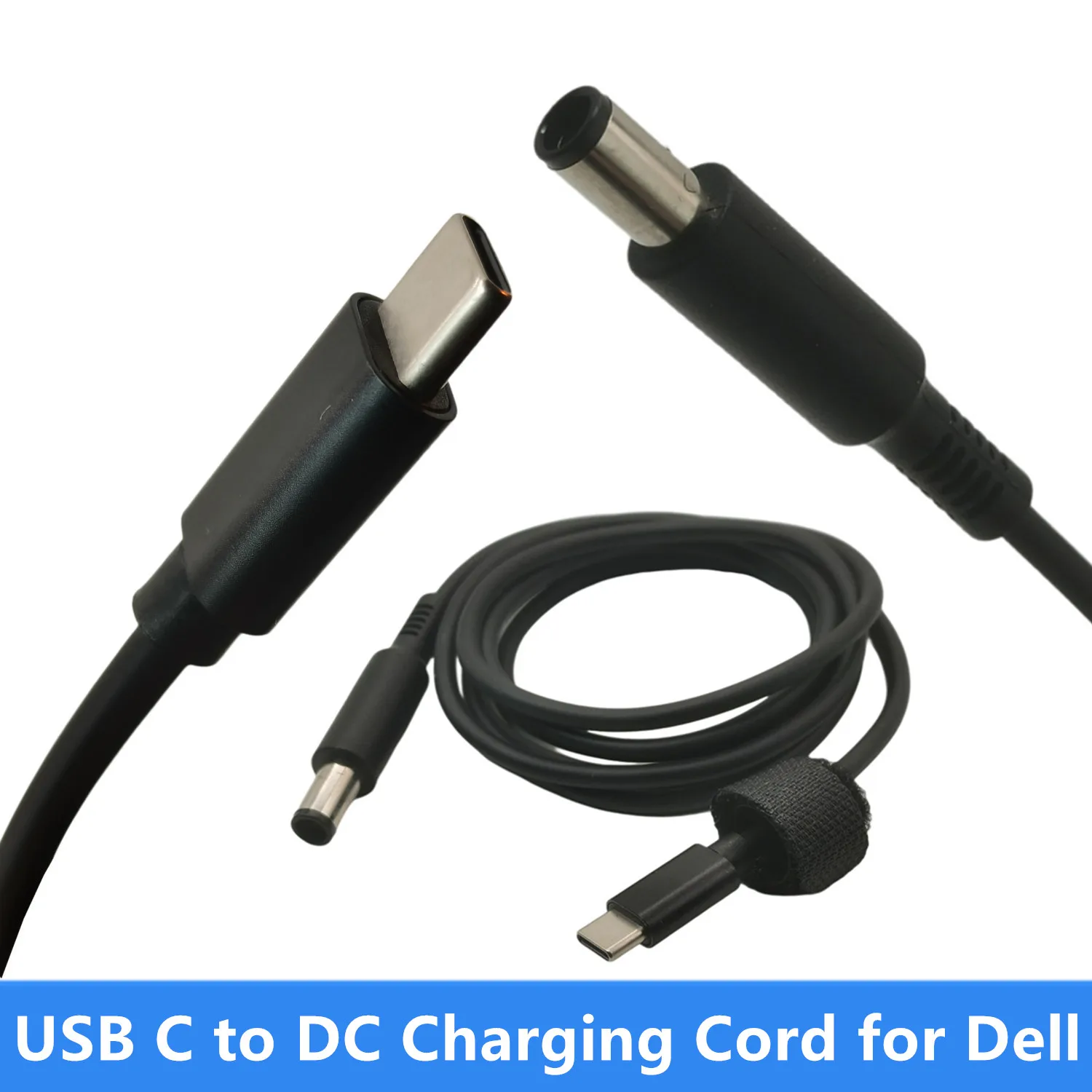 65W USB tipo C macho a DC 7,4*5,0mm 4,5*3,0mm enchufe macho PD Cable adaptador de corriente de carga para ordenador portátil Dell 1,5 M - imagen 2