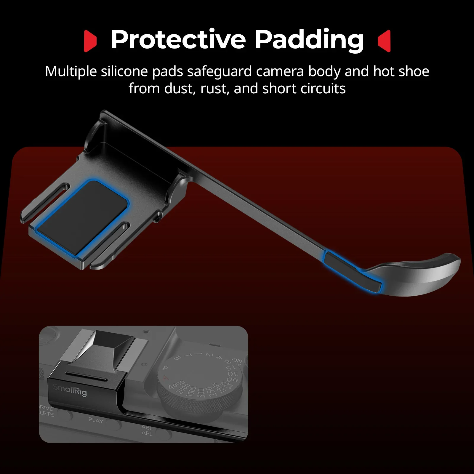 Empuñadura de pulgar SmallRig X-E5 para FUJIFILM X-E5 plateada/negra con botón disparador, mejora el agarre, accesorios para cámaras de seguridad - imagen 5