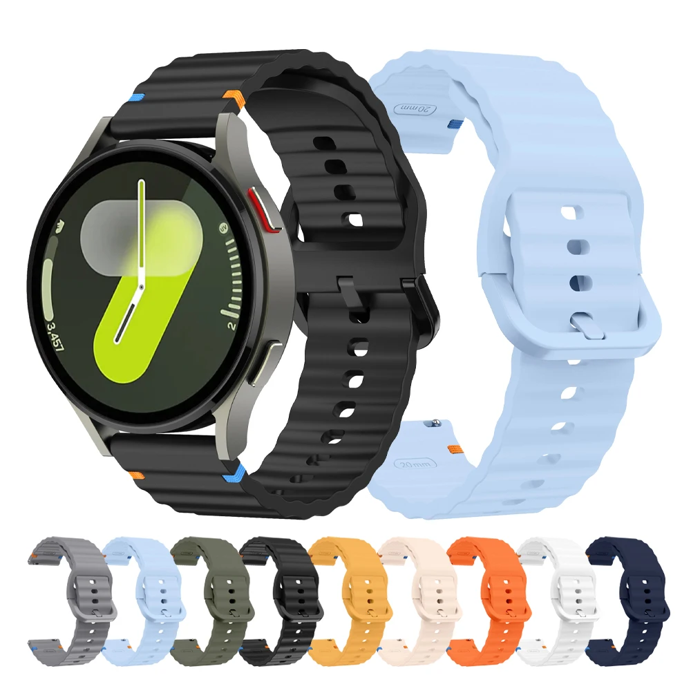Correa de silicona de 20mm y 22mm para Samsung Galaxy Watch 7 FE 6 5 4/5 pro/6 Classic 43mm 47mm 44mm 40mm pulseras para Huawei Watch Band