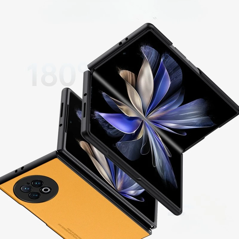 Para Vivo X Fold5 funda de teléfono con pantalla plegable para X Fold 5 FOLD5 XFold5 Funda protectora con patrón de cuero liso carcasa trasera - imagen 3