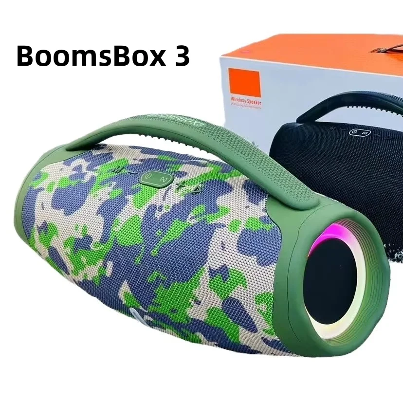 Boombox 3 Altavoz Bluetooth inalámbrico portátil caja de música para Fiesta al aire libre subwoofer RGB estéreo TWS altavoz para el hogar soporte TF/AUX/USB - imagen 3
