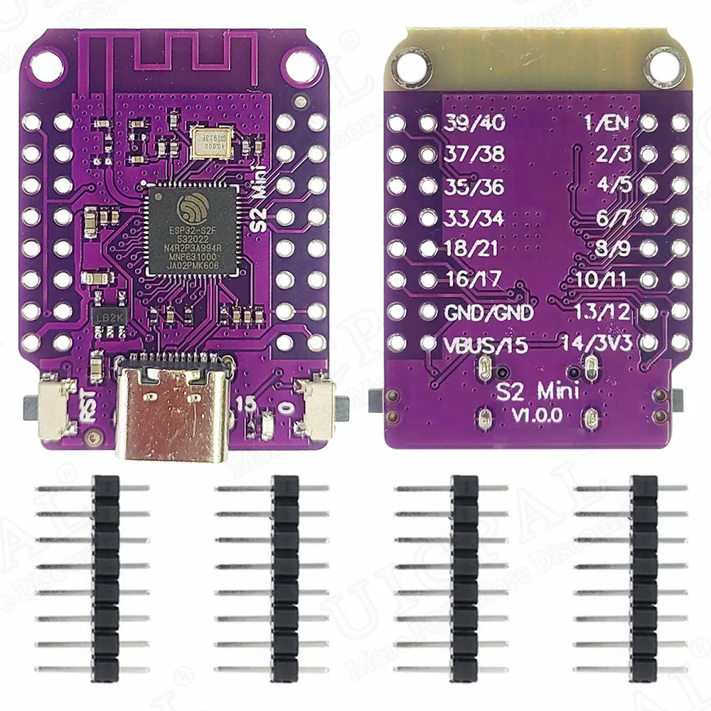 ESP32 S2 MINI módulo WIFI 2,4G para placa de desarrollo IoT 4MB Flash 32PIN USB tipo C 2MB PSRAM ESP32-S2