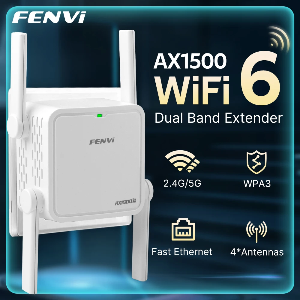 Repetidor FENVI WiFi 6 5Ghz AX1500 amplificador de señal extensor banda Dual 2,4G/5GHz amplificador de señal Wi-Fi red de largo alcance fácil de configurar - imagen 2