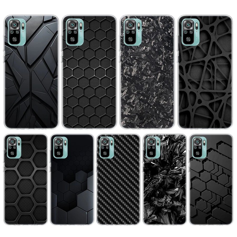 Funda de teléfono de silicona con patrón de carbono forjado para Xiaomi Redmi 12 12C 13 13C 14C 10 10A 10C 9 9A 9C 9T 8 8A 7 7A 6 6A K70 K60 K20 K40