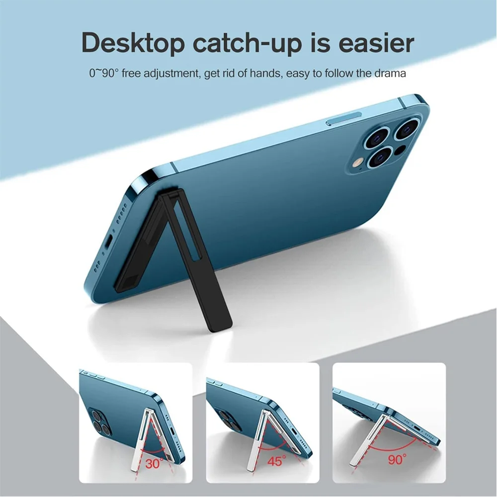 Soporte magnético ultrafino Invisible Universal para teléfono móvil, soportes plegables de aleación de Metal para teléfono móvil de escritorio, soporte para teléfono - imagen 3