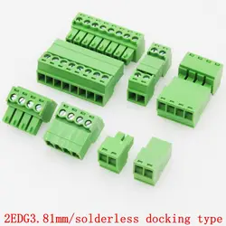 Bloque Terminal 15EDGRK Tornillo PCB 3,81mm Verde Sin Soldadura