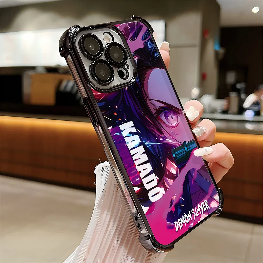 2024 nuevos demonios Slayers funda chapada para iPhone 16 15 14 13 12 11 Pro Max X XR XSMax 7 8 Plus cubierta de armadura anticaída a prueba de golpes - imagen 3