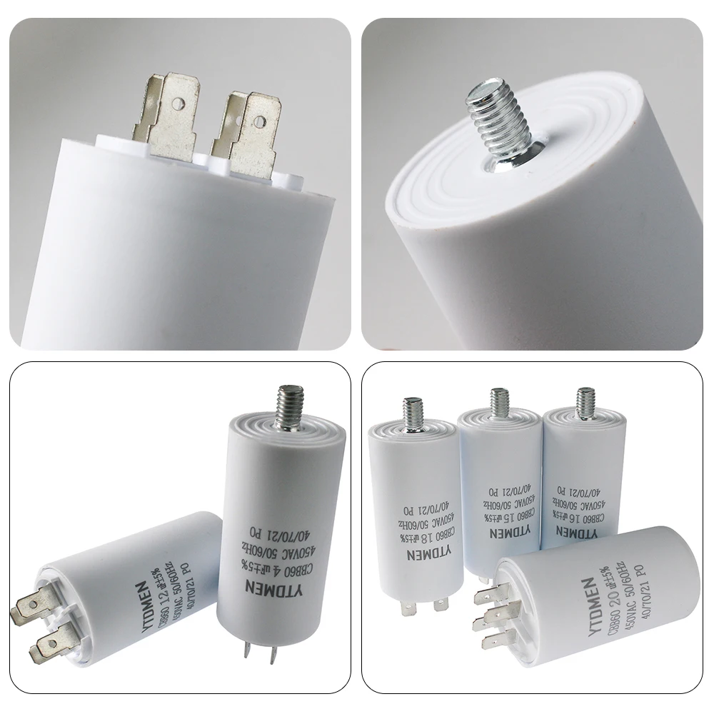 Condensador CBB60 4-60μF 450V AC Condensador de funcionamiento de motor con tornillo para aire acondicionado/refrigerador/bomba de agua 50/60Hz - imagen 3