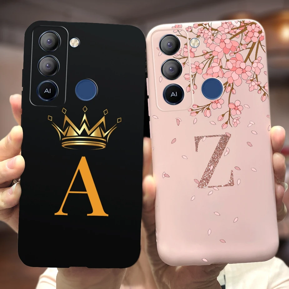 Funda con letras Crown para Tecno Pop 5 LTE, carcasa bonita de silicona suave para teléfono, BD4, BD4i, BD4a, Tecno Pop 5, LTE, Pop5LTE