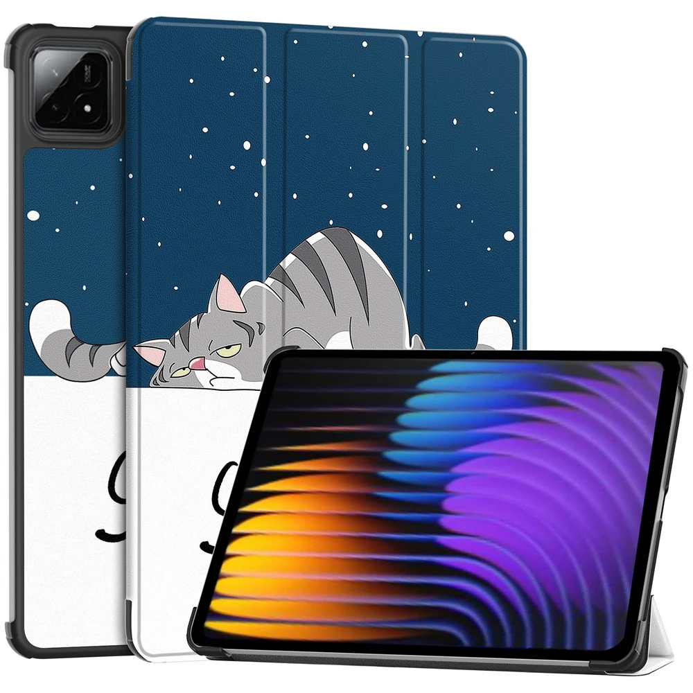 Funda magnética para Xiaomi Pad 7 Pad7 Pro 11,2 pulgadas soporte triple plegable Funda de cuero PU para tableta Funda para Xiaomi Pad7 7Pro 2024