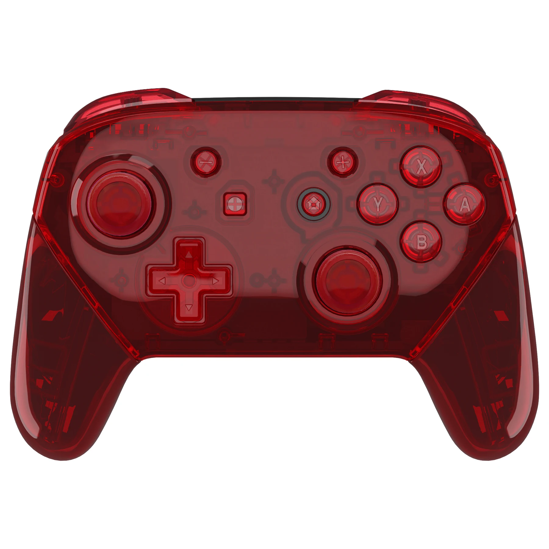 eXtremeRate Carcasa de repuesto DIY para controlador Nintendo Switch Pro - Rojo transparente