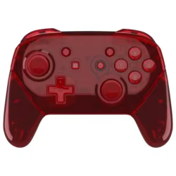 eXtremeRate Carcasa de repuesto DIY para controlador Nintendo Switch Pro - Rojo transparente