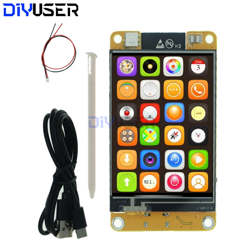 DIYUSER ESP32 LVGL WIFI y placa de desarrollo Bluetooth módulo TFT LCD táctil de 2,4 pulgadas pantalla inteligente 240*320 con WROOM táctil