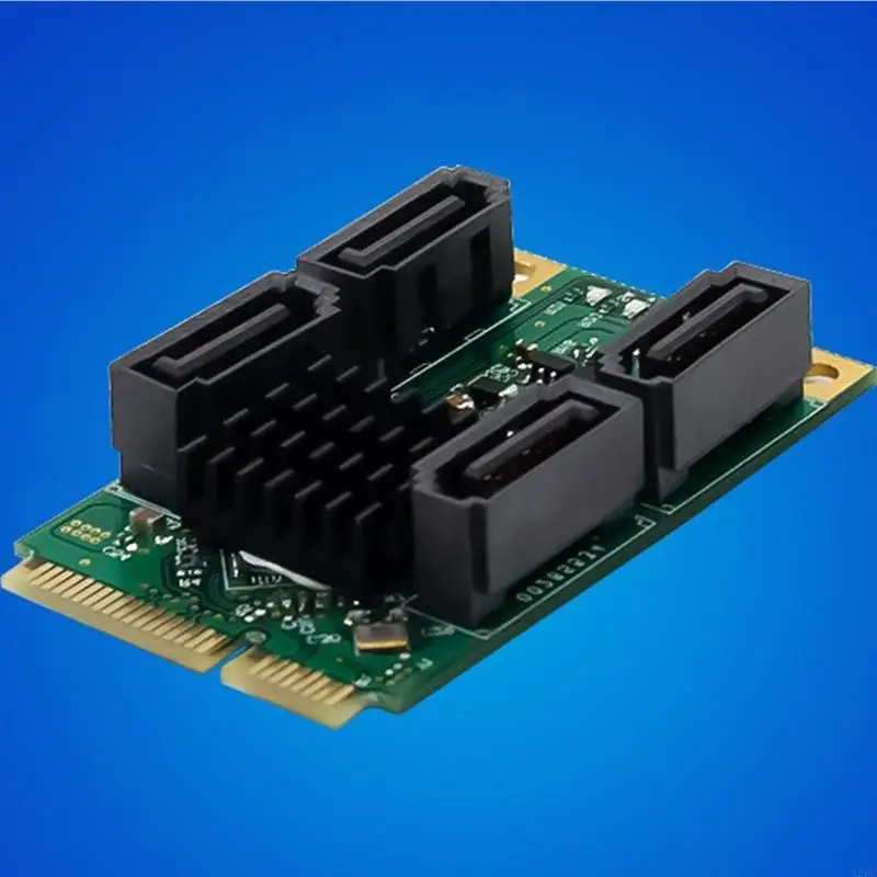 Mini carte d'extension PCIE 9215 4 ports SATA3.0, hôte de bureau industriel, adaptateur SATA PCI-E, contrôleur Marvel 88SE9215 - imagen 3