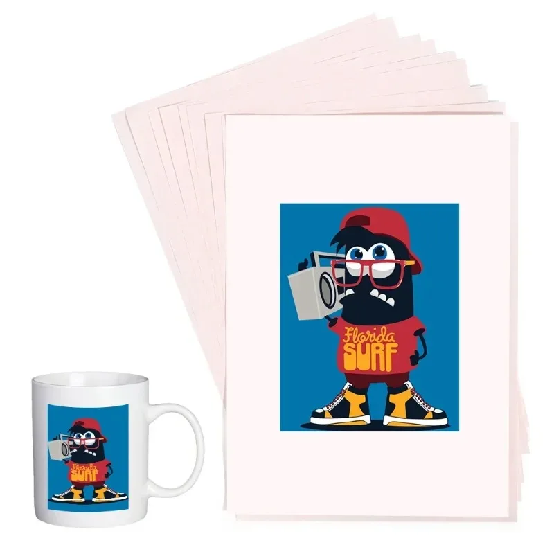 100-10 Uds. Papeles de transferencia de calor por sublimación A4, impresión DIY para ropa, camiseta, taza, almohada, papeles de transferencia térmica A4 - imagen 2